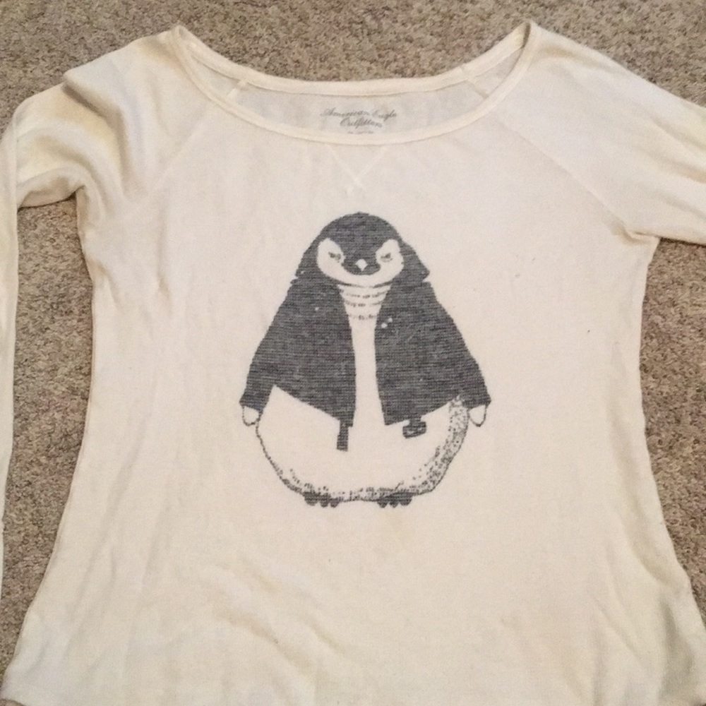 Long sleeved white t-shirt